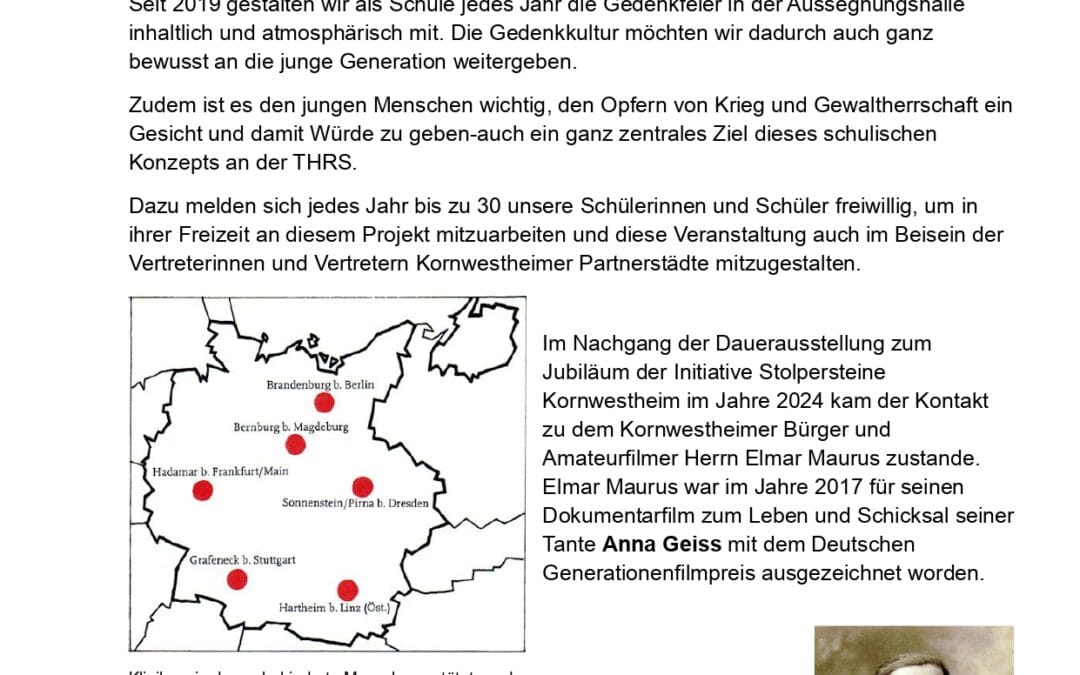 +++31 THRS-Schülerinnen und Schüler gestalteten wie jedes Jahr die zentrale Gedenkfeier zum Volkstrauertag mit++++